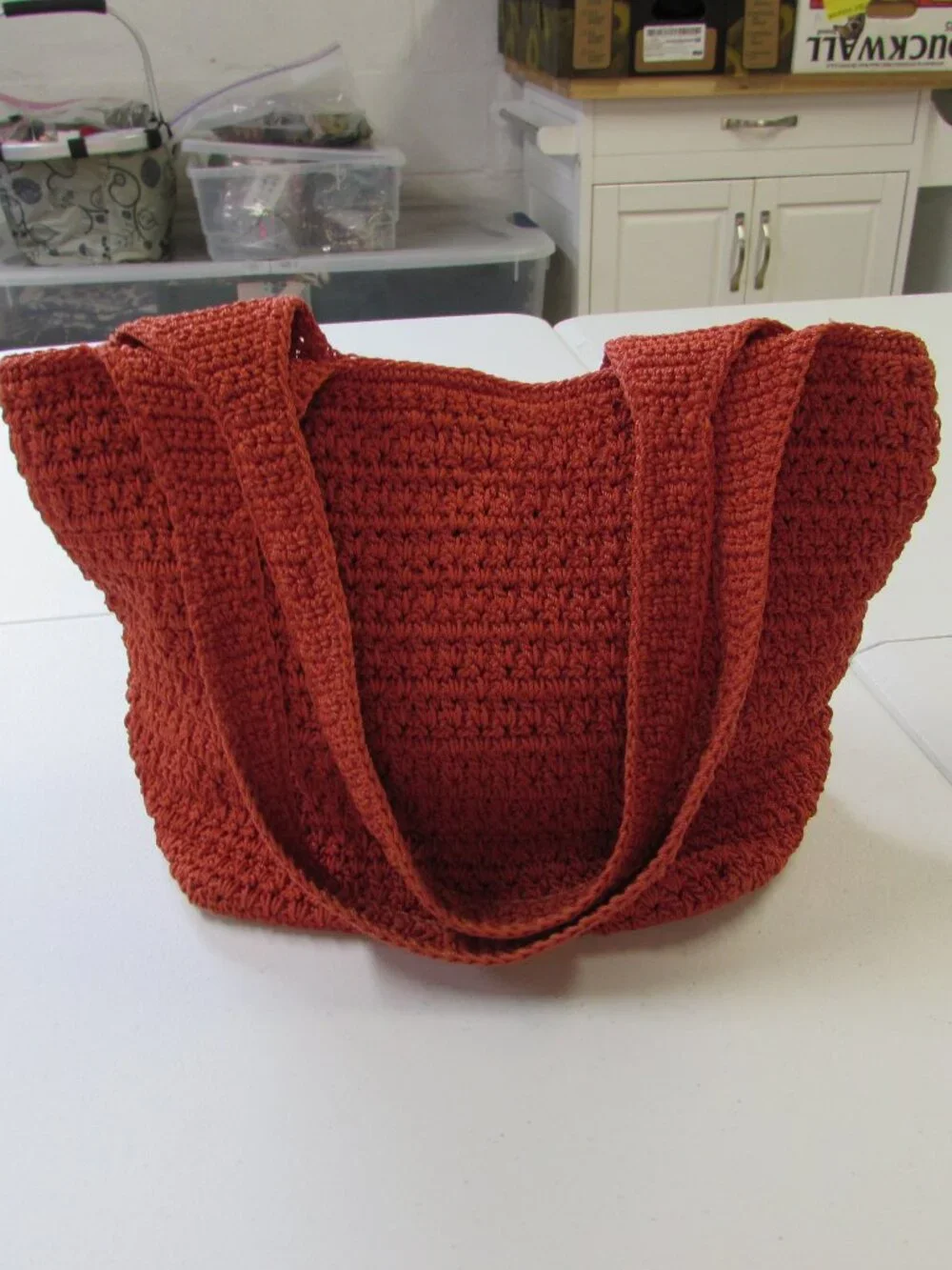 The Sak Orange Double Handle Lined Hobo Shoulder Bag